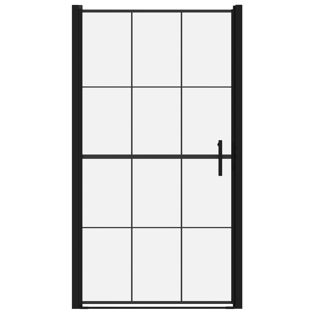 Dusjdør herdet glass 100x178 cm svart