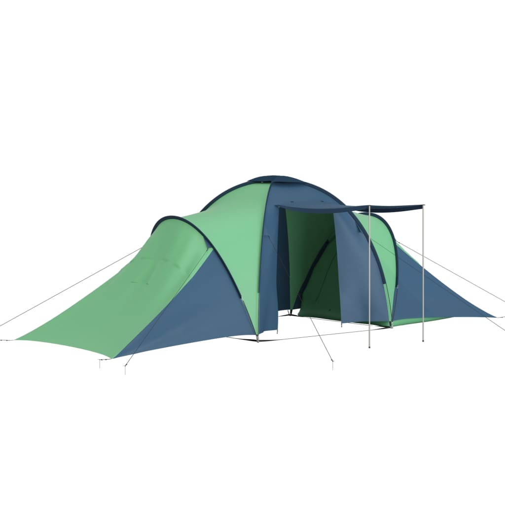 Campingtelt 6 personer blå og grønn