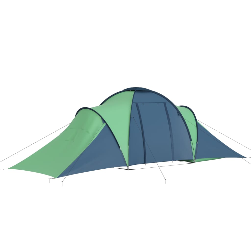 Campingtelt 6 personer blå og grønn