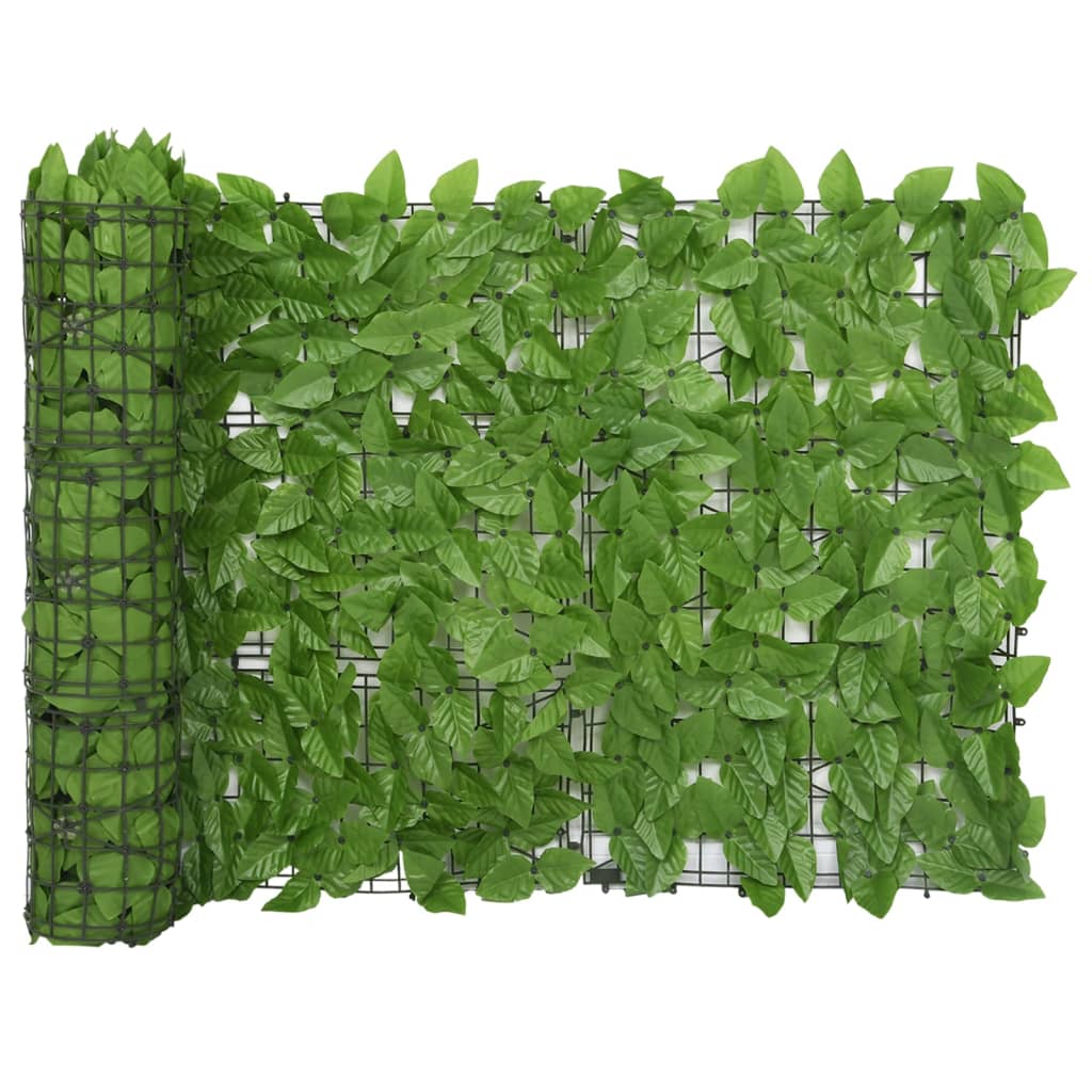 Balkongskjerm med grønne blader 500x75 cm