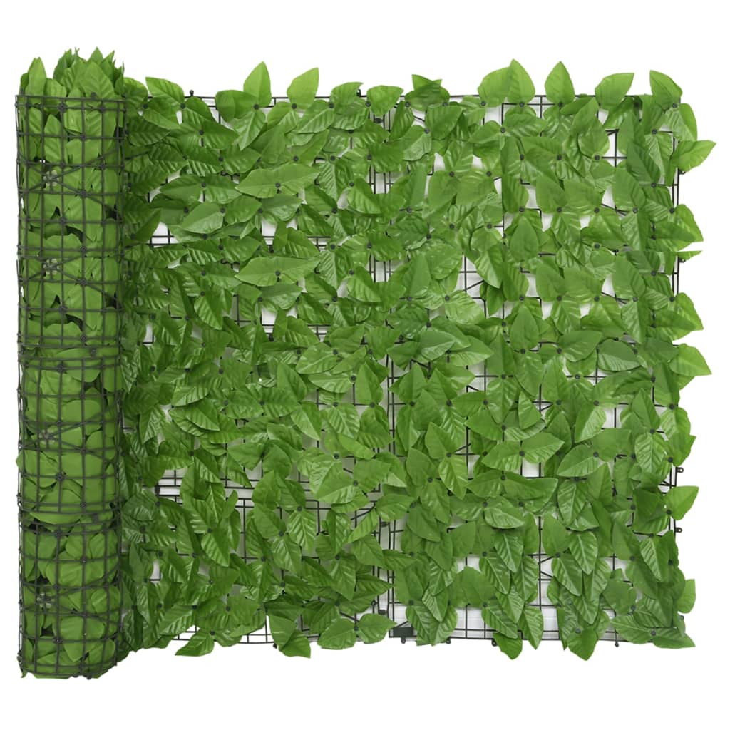 Balkongskjerm med grønne blader 400x100 cm