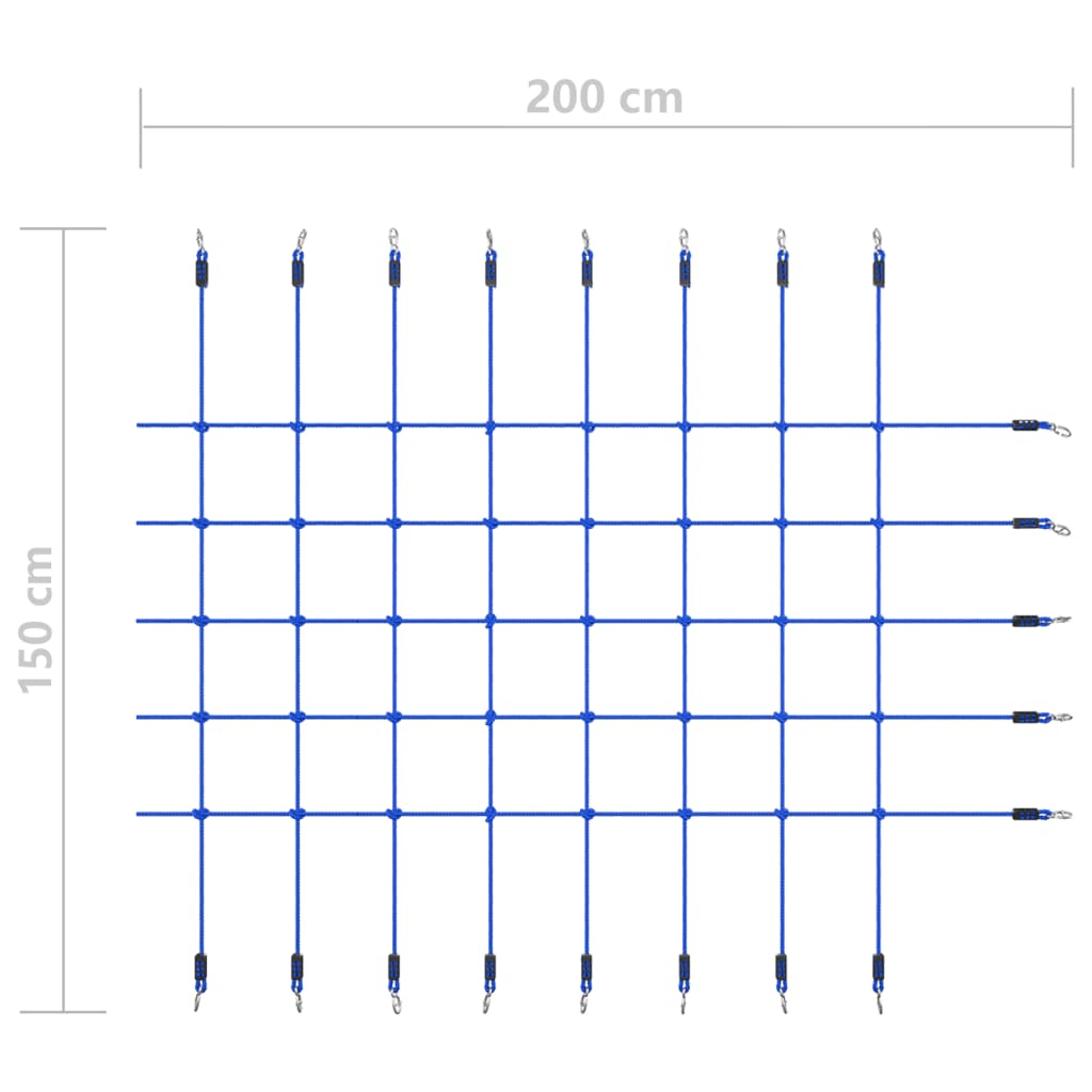 Klatrenett 200x150 cm blå