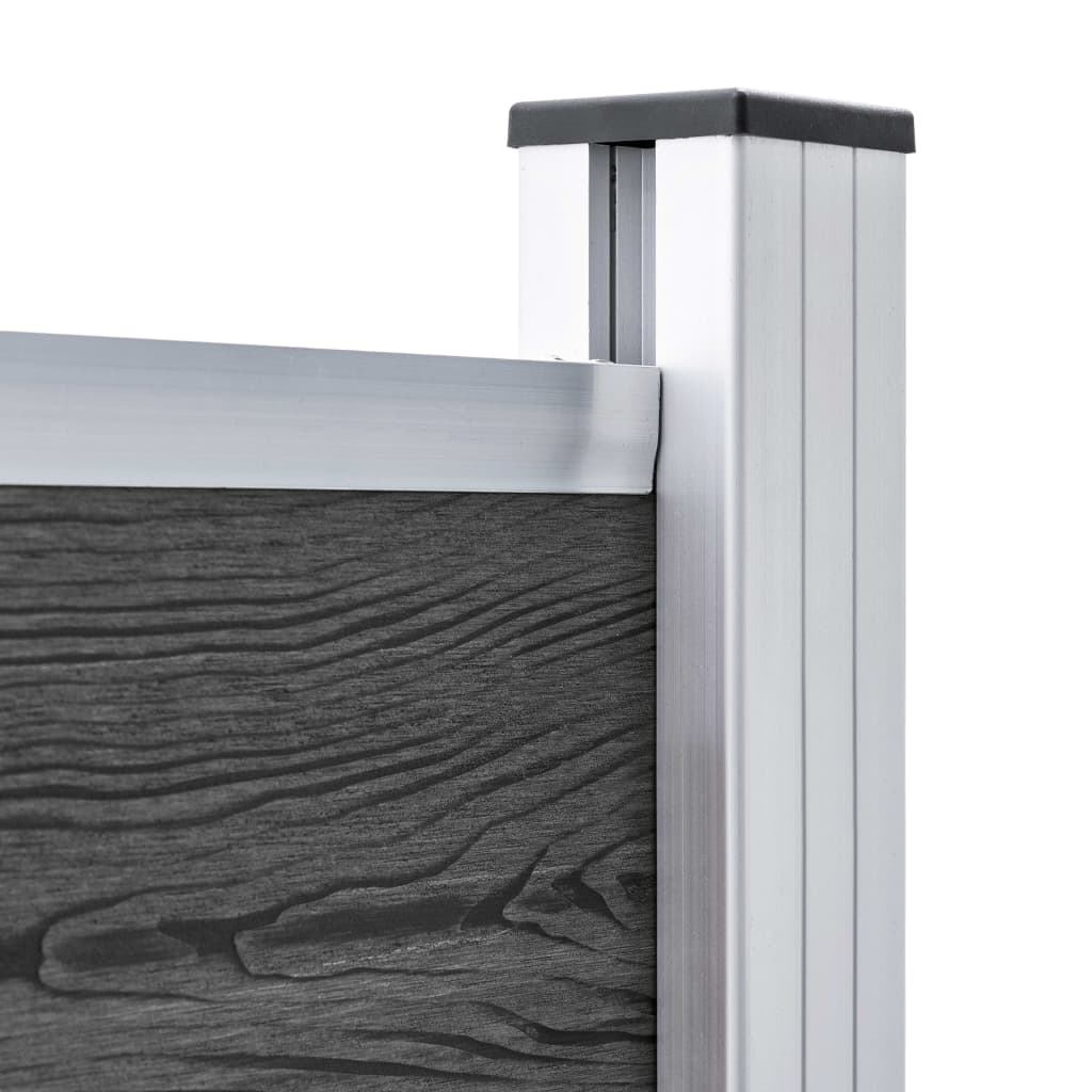 Gjerdepanel WPC 180x146 cm svart