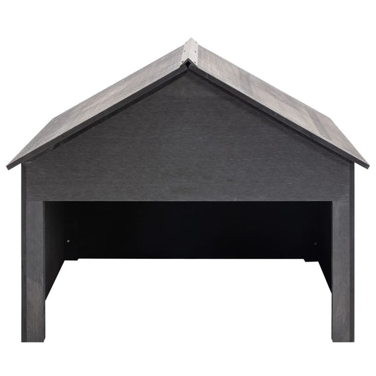 Garasje for gressklipper grå 80x80x70 cm WPC