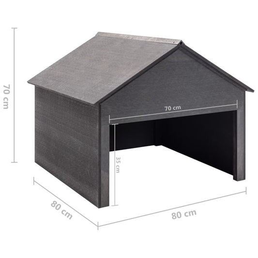 Garasje for gressklipper grå 80x80x70 cm WPC