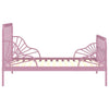 Utvidbar sengeramme rosa metall 80x130/200 cm