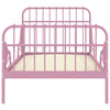Utvidbar sengeramme rosa metall 80x130/200 cm