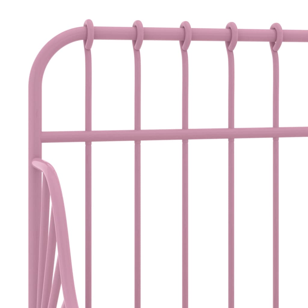 Utvidbar sengeramme rosa metall 80x130/200 cm
