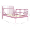 Utvidbar sengeramme rosa metall 80x130/200 cm