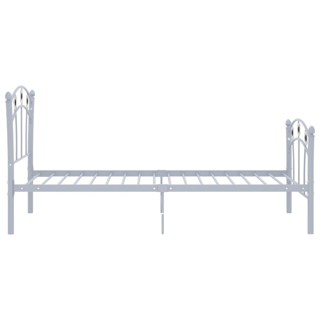 Sengeramme med fotballdesign grå metall 90x200 cm