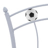 Sengeramme med fotballdesign grå metall 90x200 cm