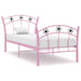 Sengeramme med fotballdesign rosa metall 90x200 cm