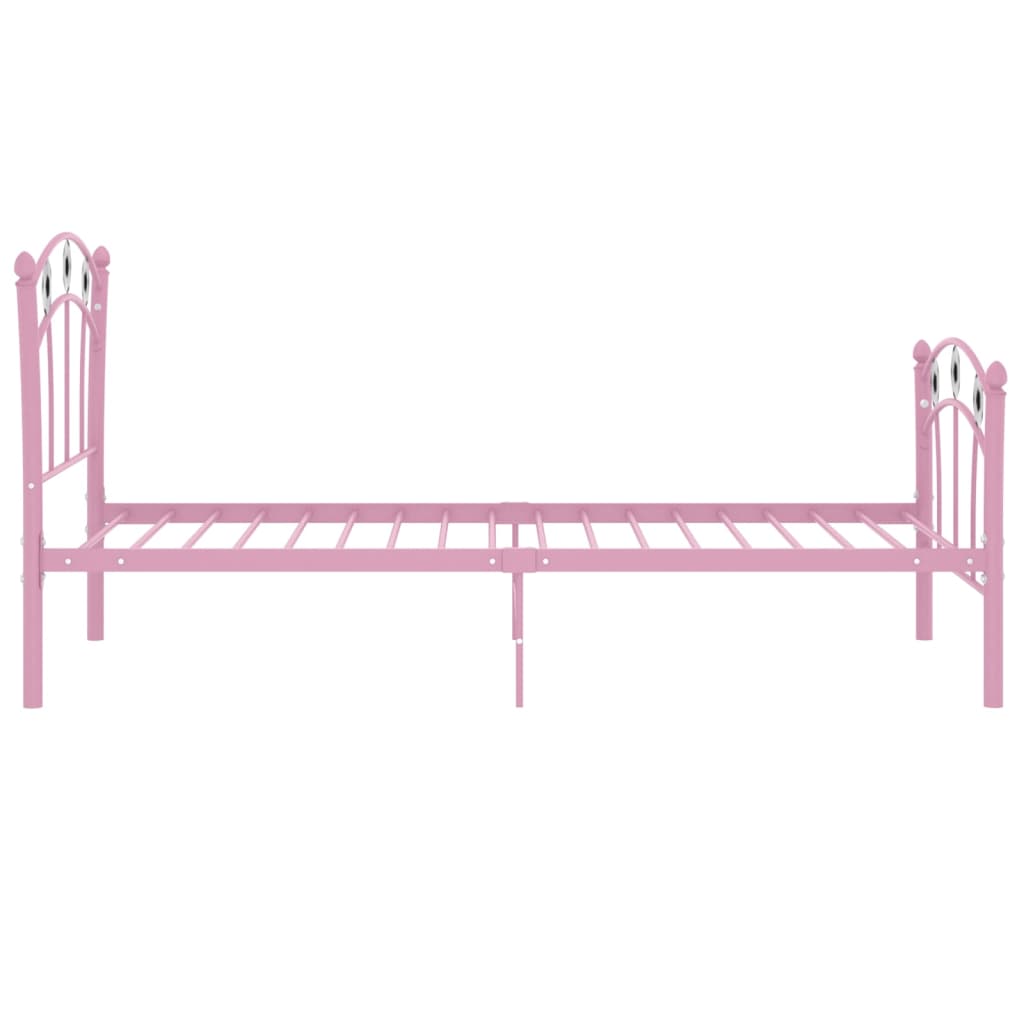 Sengeramme med fotballdesign rosa metall 90x200 cm
