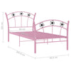 Sengeramme med fotballdesign rosa metall 90x200 cm