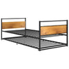 Uttrekkbar sengeramme svart metall 90x200 cm