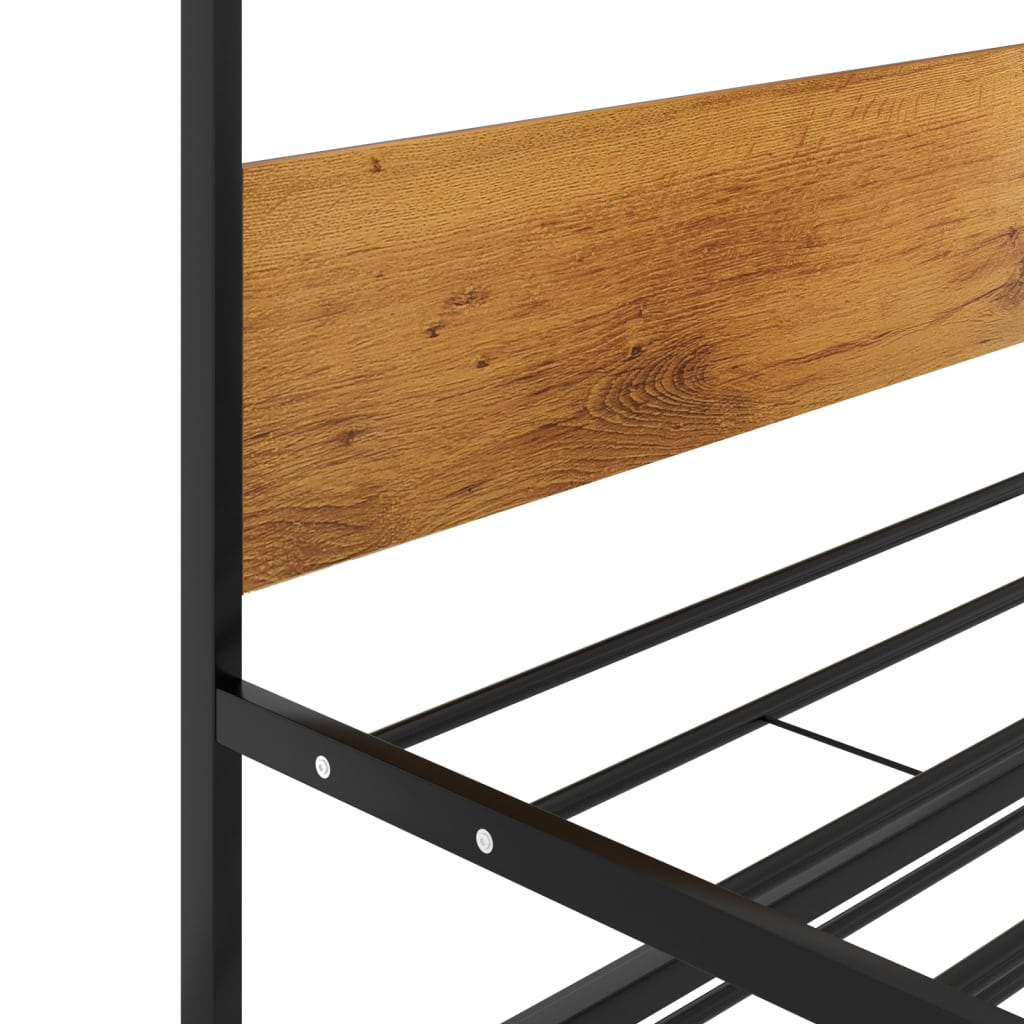 Uttrekkbar sengeramme svart metall 90x200 cm