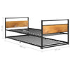 Uttrekkbar sengeramme svart metall 90x200 cm