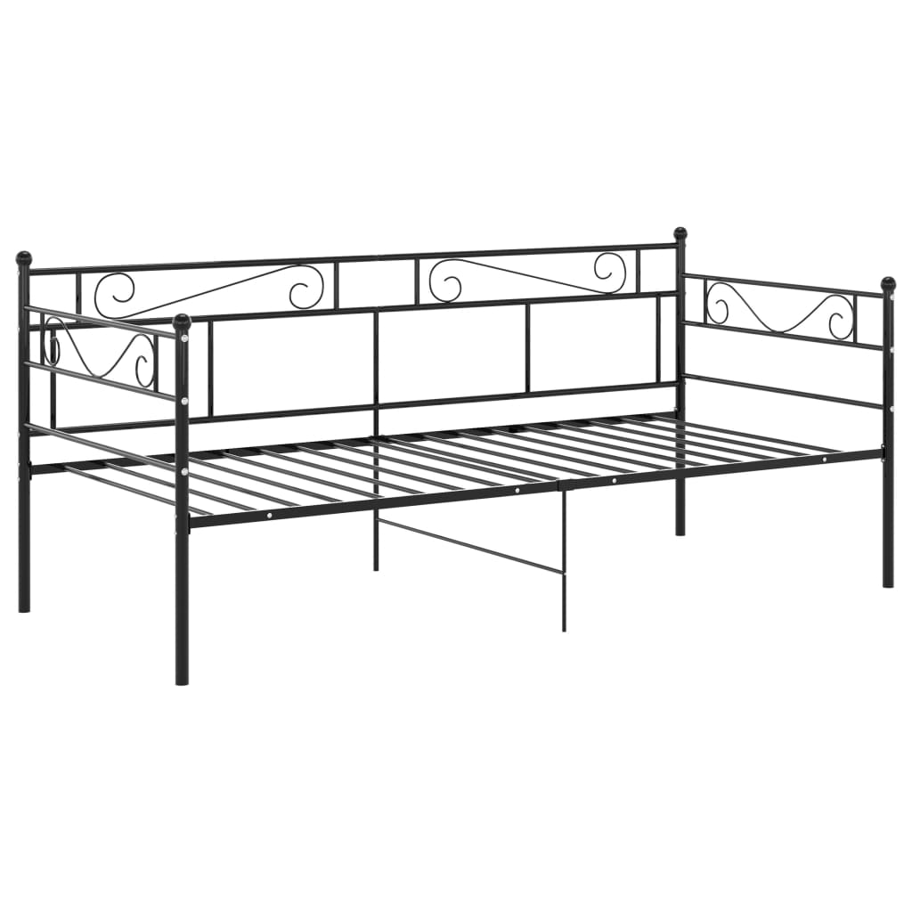 Ramme til sovesofa svart metall 90x200 cm