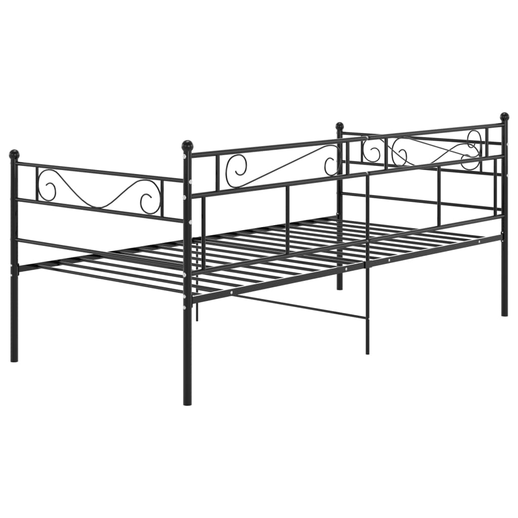 Ramme til sovesofa svart metall 90x200 cm