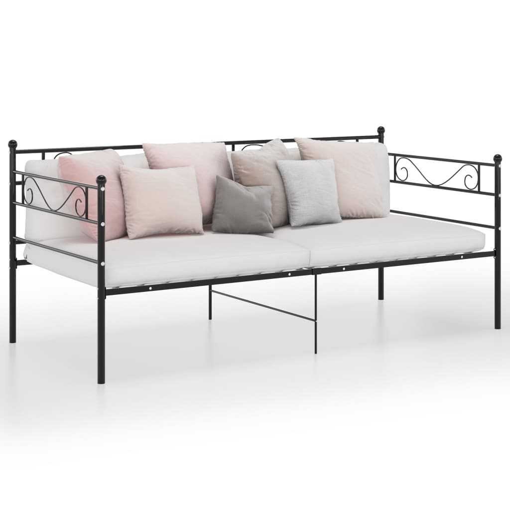 Ramme til sovesofa svart metall 90x200 cm
