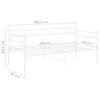Ramme til sovesofa hvit metall 90x200 cm