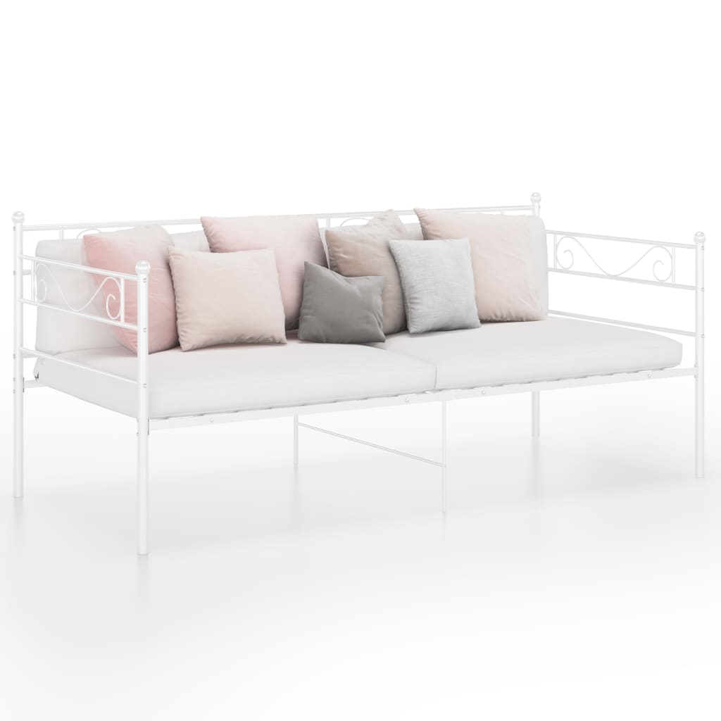 Ramme til sovesofa hvit metall 90x200 cm