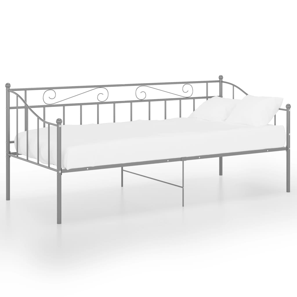 Ramme til sovesofa grå metall 90x200 cm