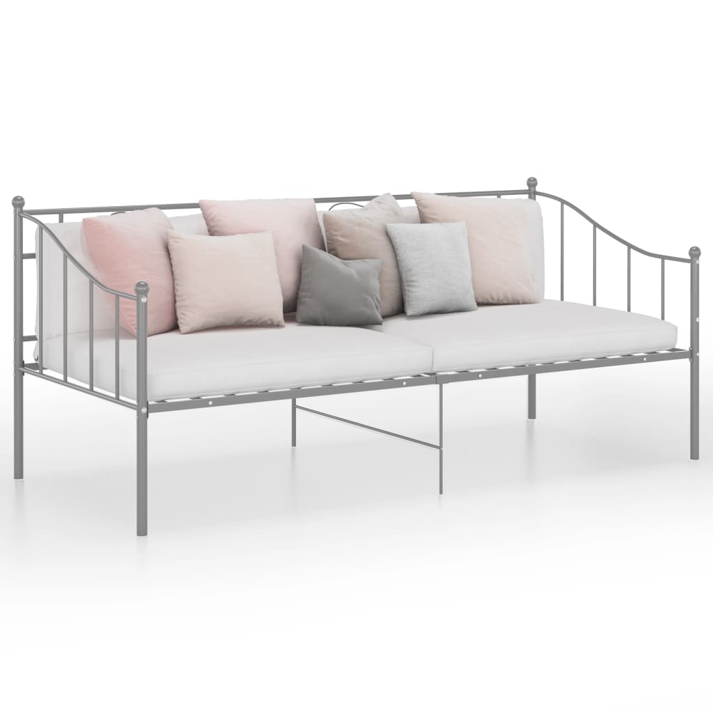 Ramme til sovesofa grå metall 90x200 cm