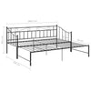Uttrekkbar ramme til sovesofa svart metall 90x200 cm