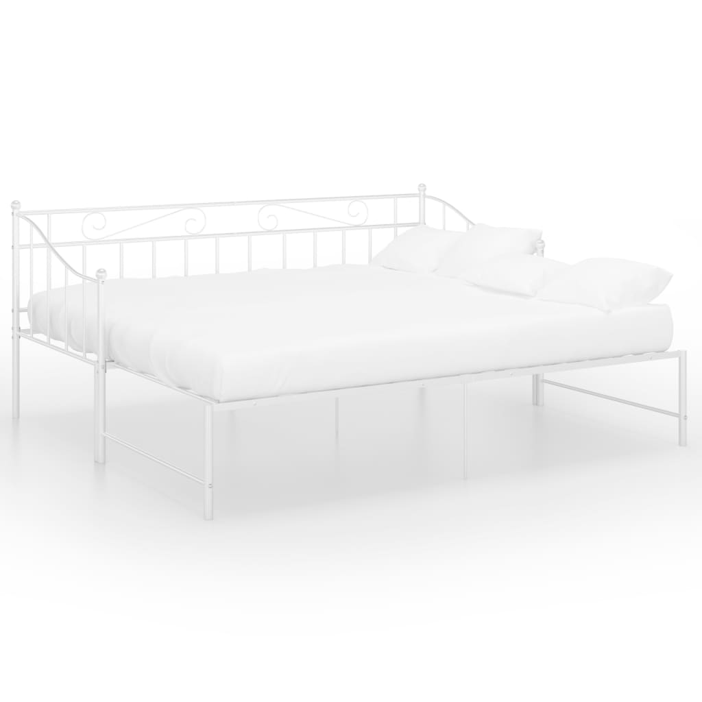 Uttrekkbar ramme til sovesofa hvit metall 90x200 cm