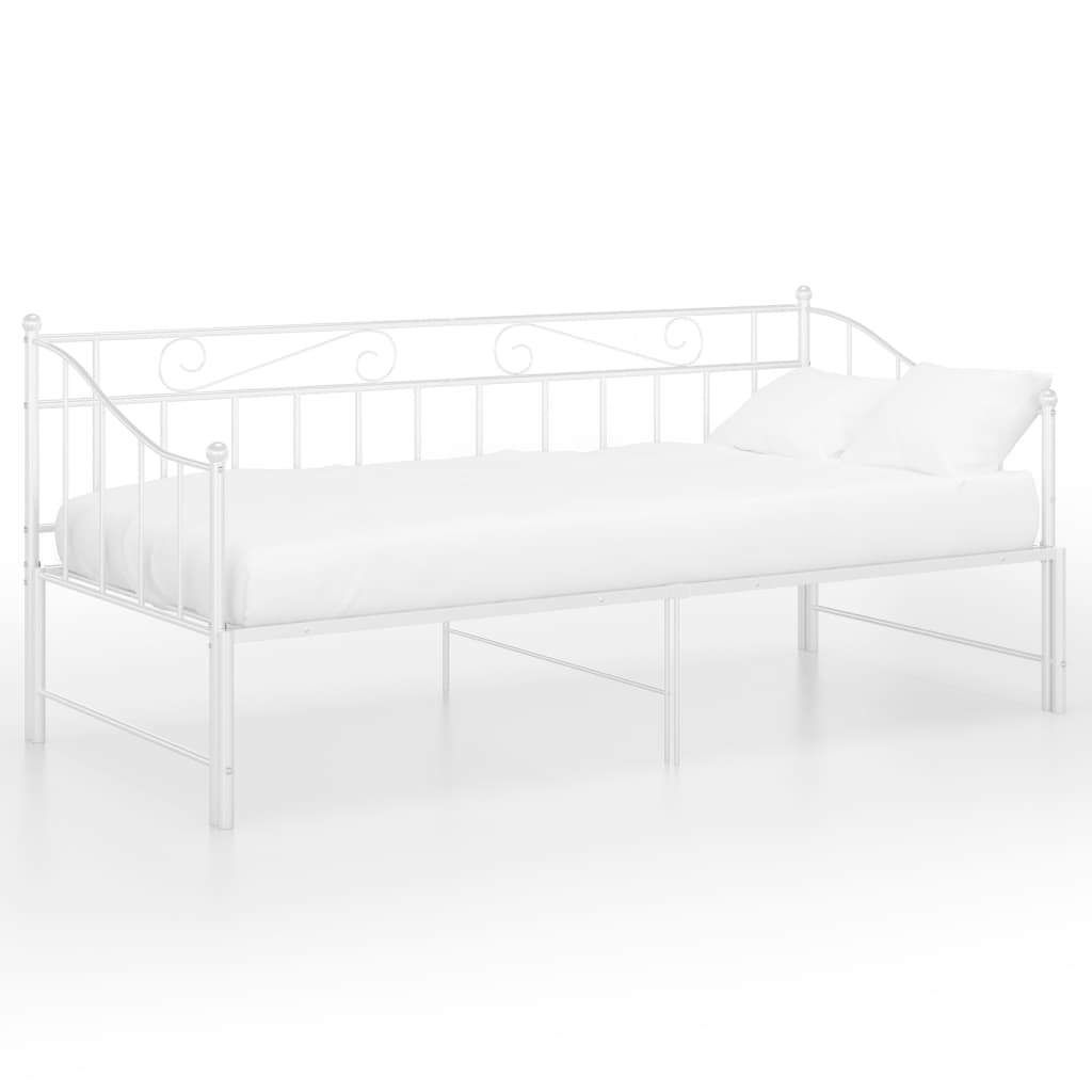 Uttrekkbar ramme til sovesofa hvit metall 90x200 cm