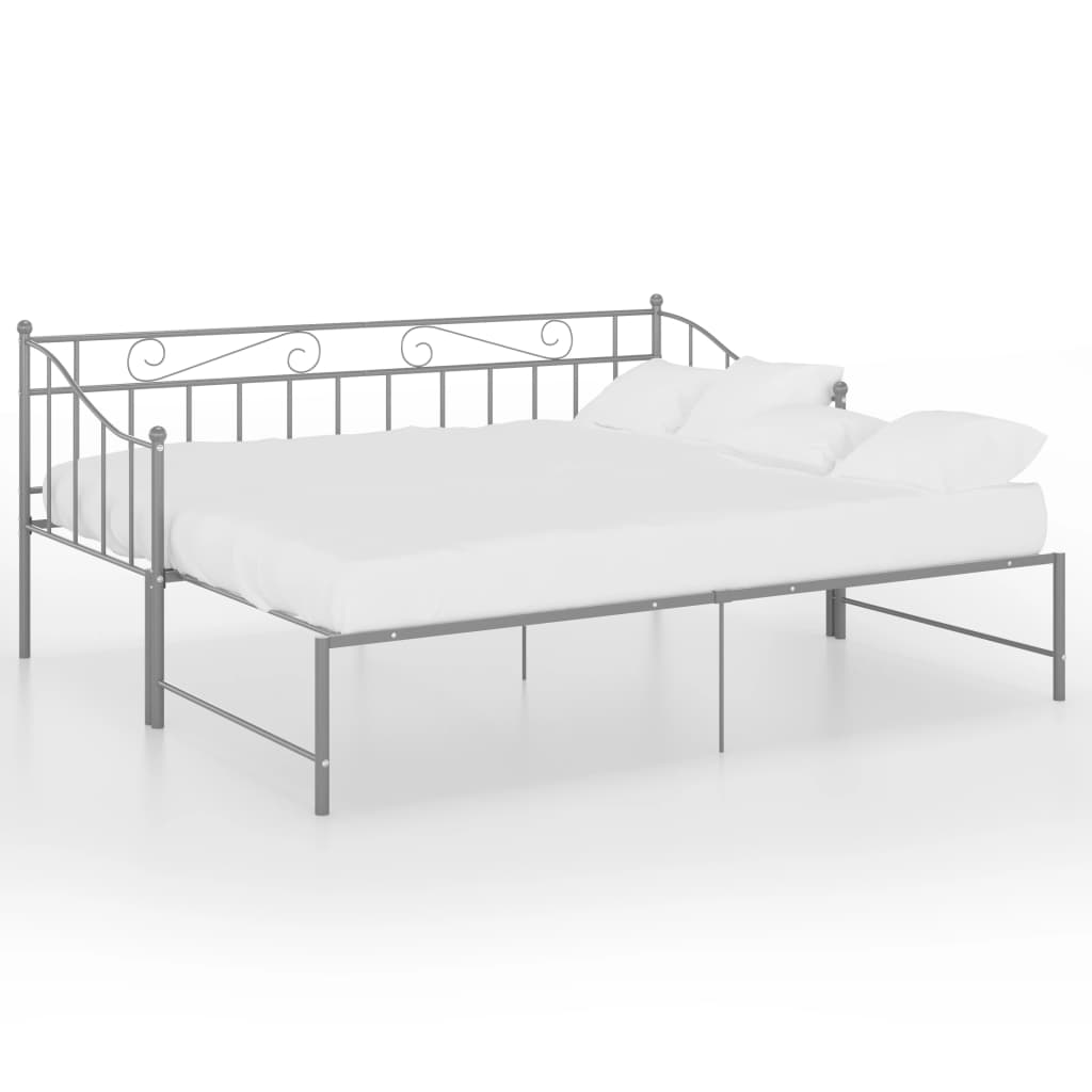 Uttrekkbar ramme til sovesofa grå metall 90x200 cm