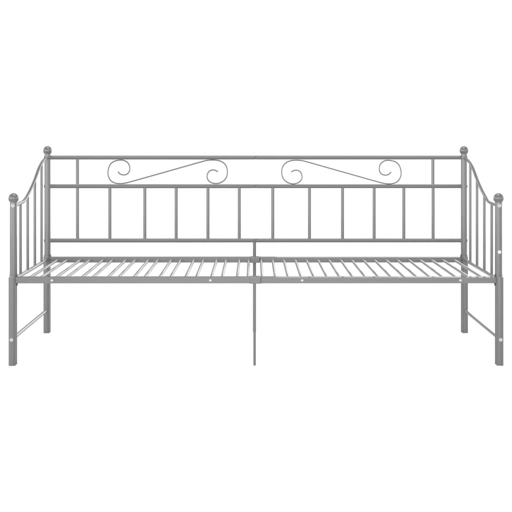 Uttrekkbar ramme til sovesofa grå metall 90x200 cm