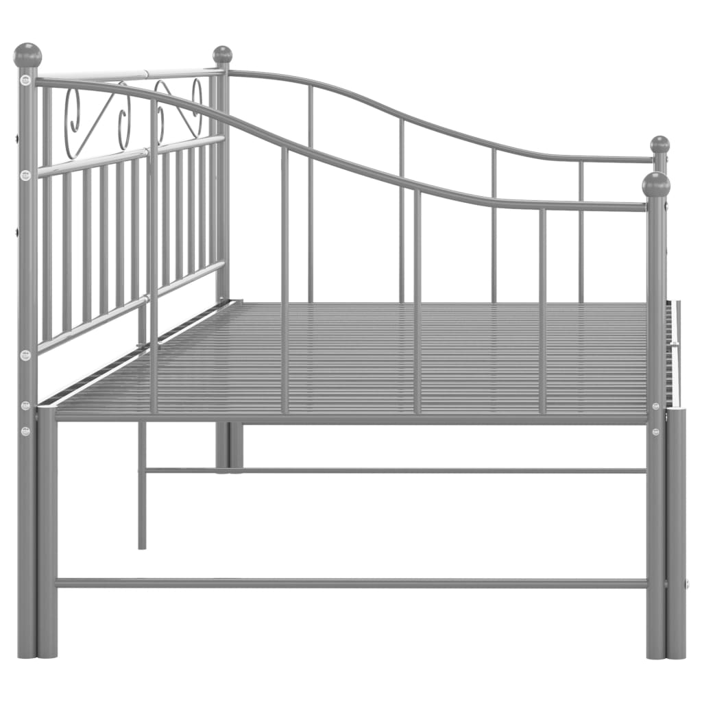 Uttrekkbar ramme til sovesofa grå metall 90x200 cm
