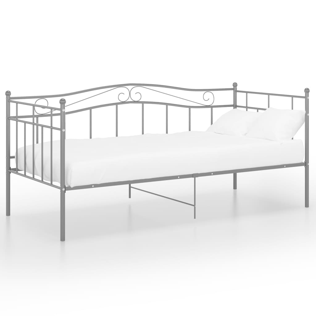 Ramme til sovesofa grå metall 90x200 cm