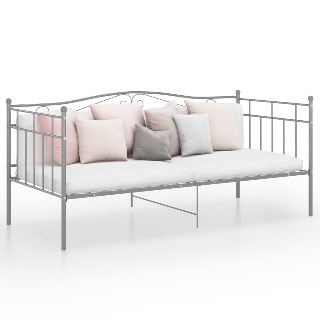 Ramme til sovesofa grå metall 90x200 cm