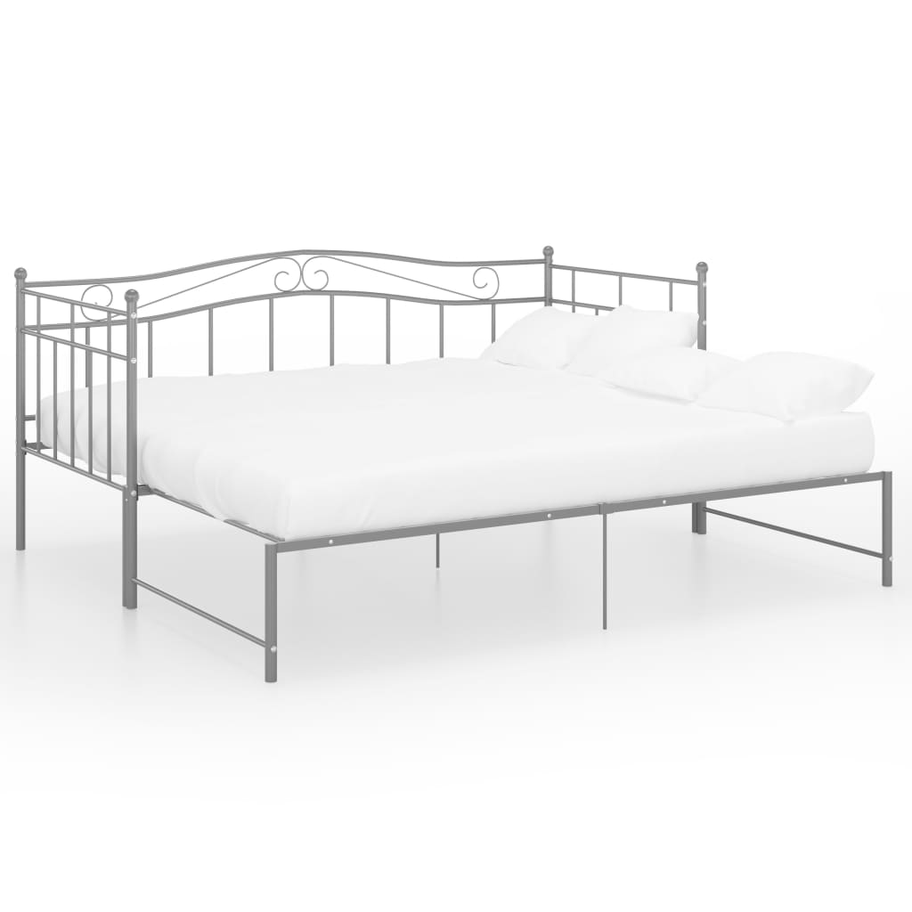 Uttrekkbar ramme til sovesofa grå metall 90x200 cm