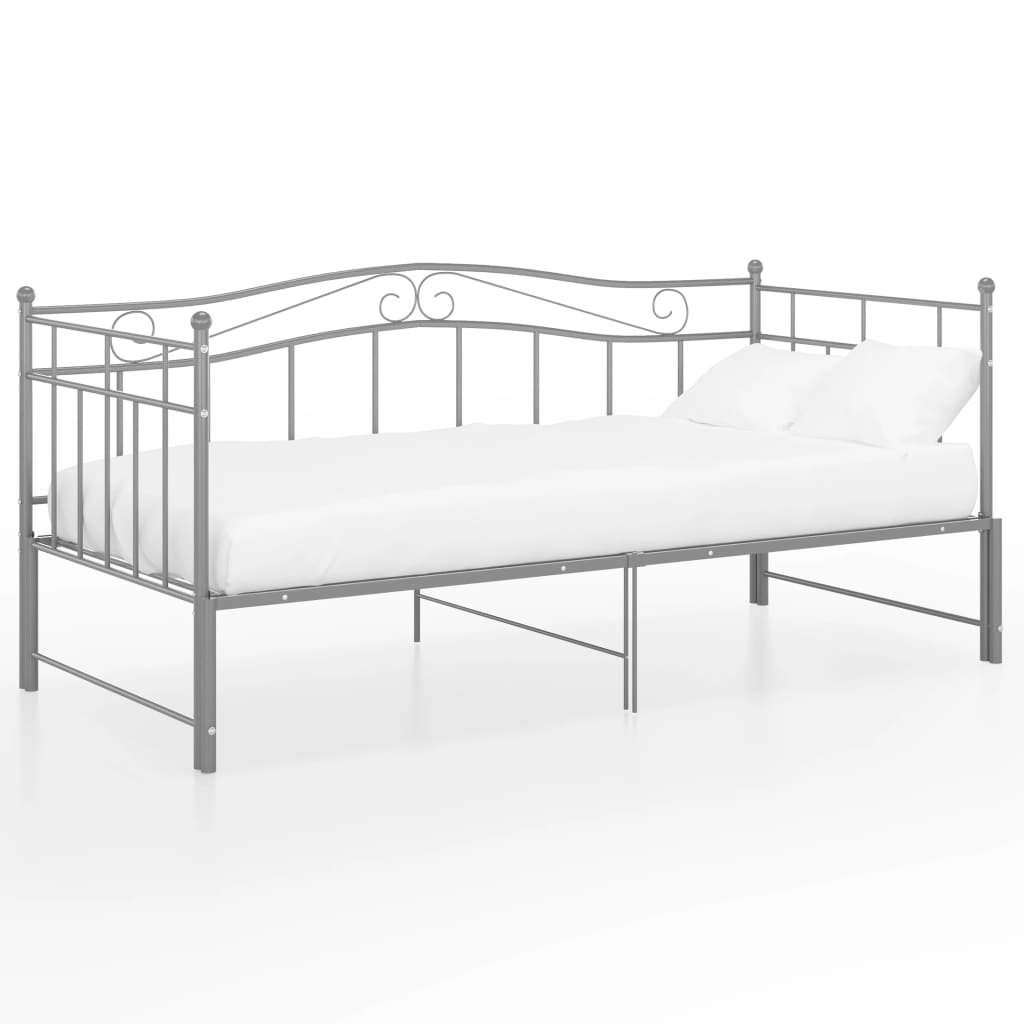 Uttrekkbar ramme til sovesofa grå metall 90x200 cm