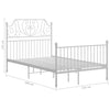 Sengeramme hvit metall 120x200 cm
