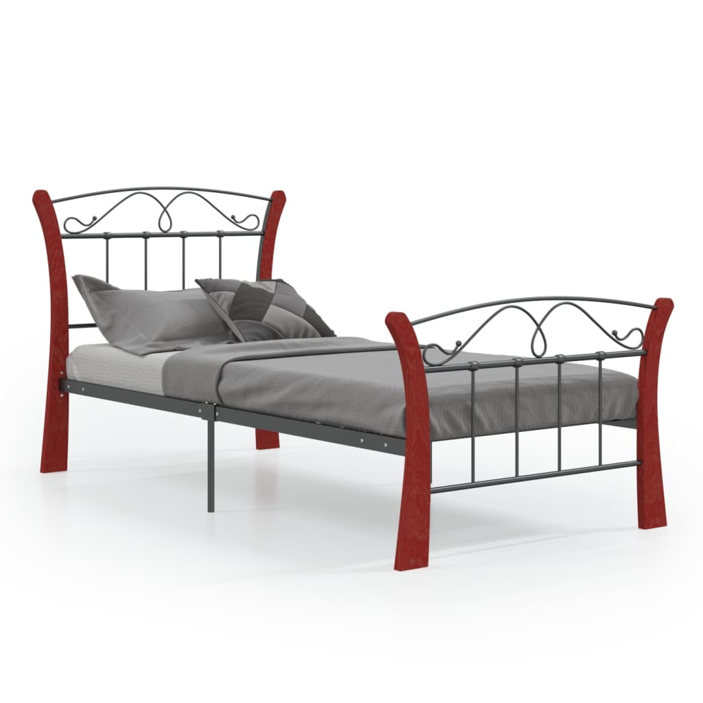 Sengeramme svart metall 90x200 cm