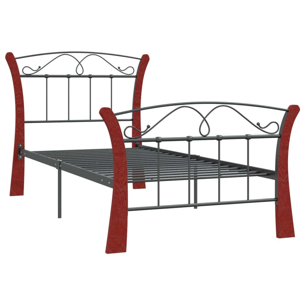 Sengeramme svart metall 90x200 cm