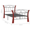 Sengeramme svart metall 90x200 cm