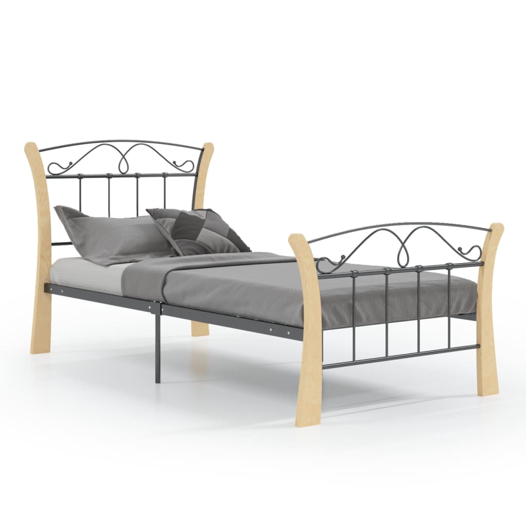 Sengeramme svart metall 90x200 cm