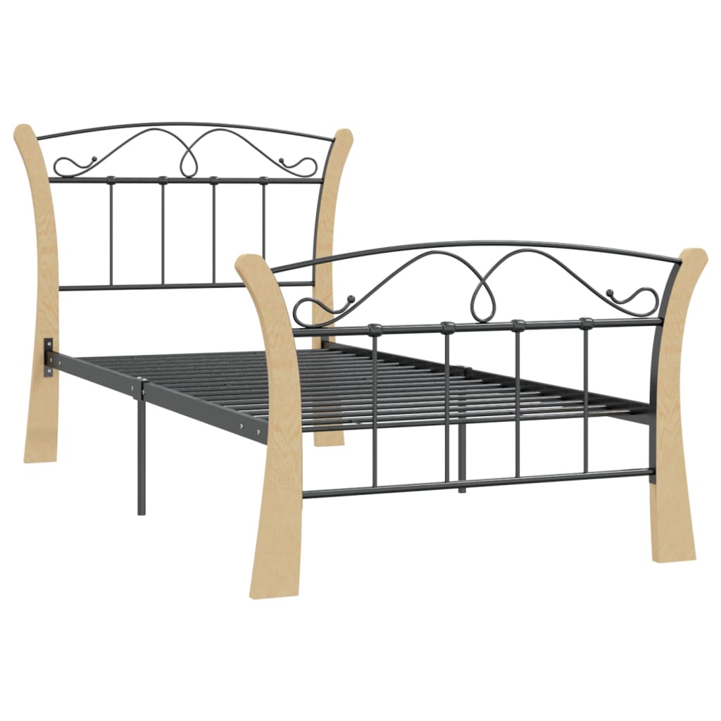 Sengeramme svart metall 90x200 cm