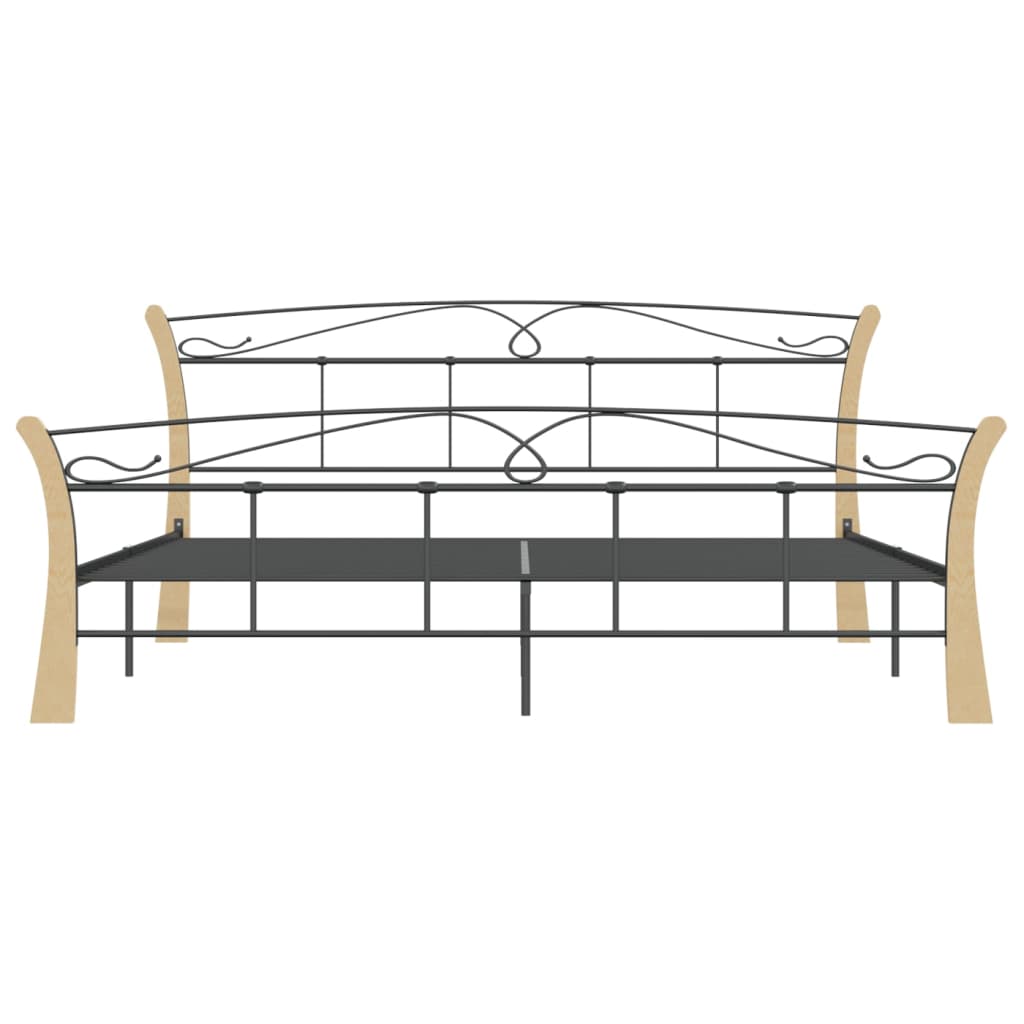 Sengeramme svart metall 200x200 cm