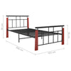 Sengeramme metall og heltre eik 90x200 cm