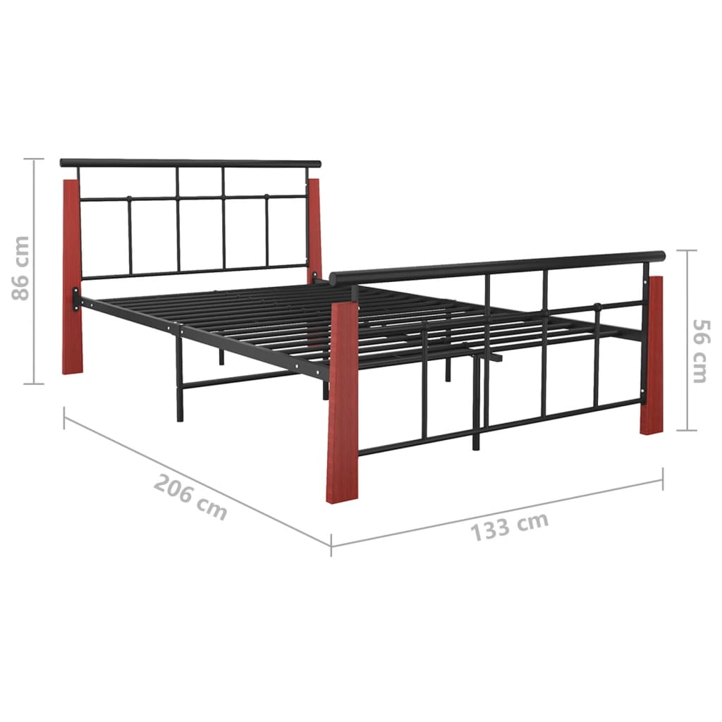 Sengeramme metall og heltre eik 120x200 cm