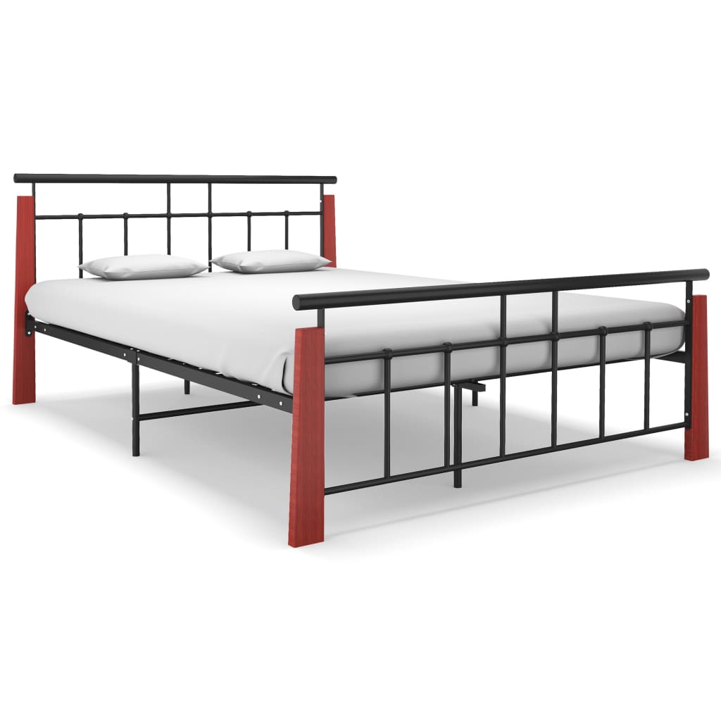 Sengeramme metall og heltre eik 140x200 cm