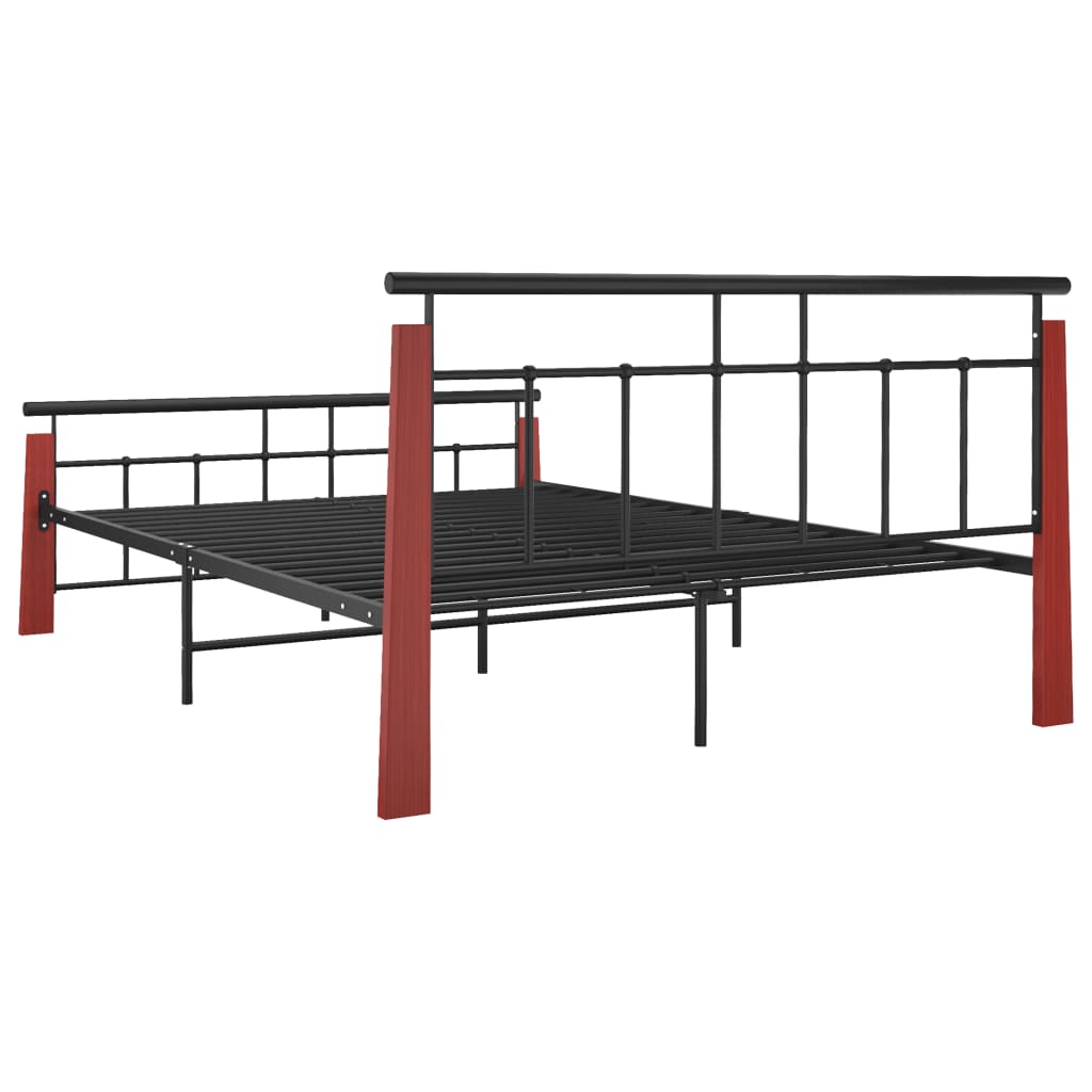 Sengeramme metall og heltre eik 140x200 cm