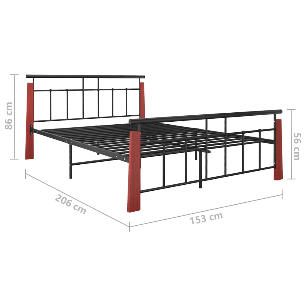Sengeramme metall og heltre eik 140x200 cm
